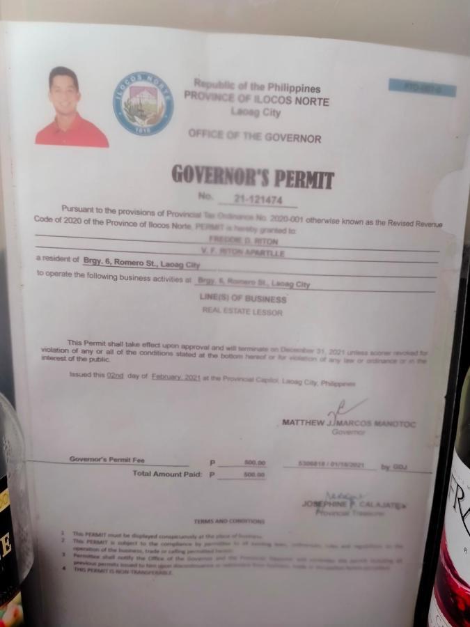 V.F. Riton Apartelle Laoag Esterno foto